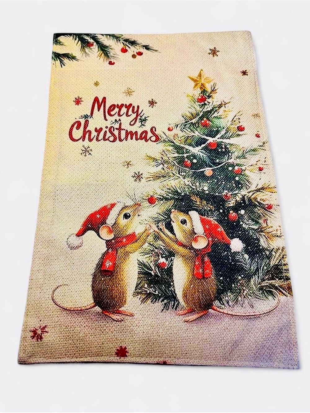 Merry Christmas Holiday Mice Garden Flag #433